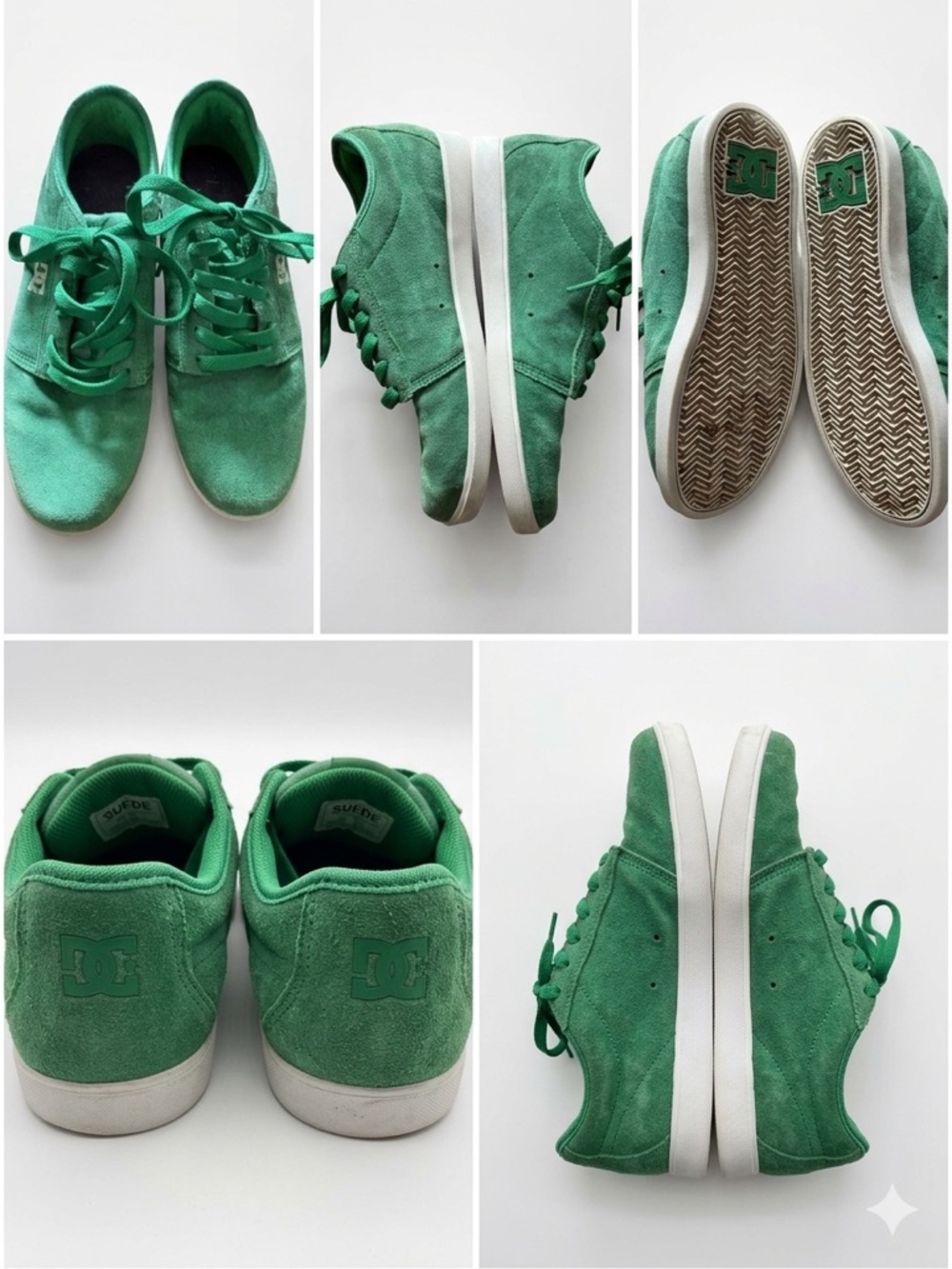 DC Green Suede Low-Top Sneakers
